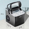 9 In. 22 Lbs. Bullet Countertop Portable Ice Maker in Black with 2-Ice Sizes and Self Cleaning Function
