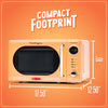 Retro Compact Countertop Microwave Oven - 0.7 Cu. Ft. - 700-Watts with LED Digital Display - Child Lock - Easy Clean Interior - Orange