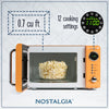 Retro Compact Countertop Microwave Oven - 0.7 Cu. Ft. - 700-Watts with LED Digital Display - Child Lock - Easy Clean Interior - Orange