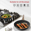 Nonstick Granite Frying Pan Skillet, Non Stick Omelette Fry Pans, Omelet Egg Pan, Stone Cookware Chef'S Pan, Induction Compatible, PFOA Free (Gray, 9.5 Inch with Lid)