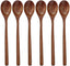 Wooden Spoons, 6 Pieces 9 Inch Wood Soup Spoons for Eating Mixing Stirring, Wood Spoon with Japanese Style Kitchen Utensil