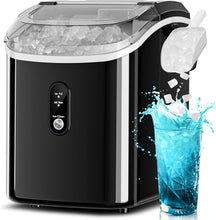 Nugget Ice Maker Countertop, Ready in 6 Mins ,35Lbs Each Day with Self-Cleaning,Portable Sonic Ice Machine for Home/Office/Bar, Black