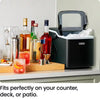 9 In. 22 Lbs. Bullet Countertop Portable Ice Maker in Black with 2-Ice Sizes and Self Cleaning Function
