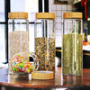 Glass Canisters with Airtight Bamboo Lids - 3 Pack 80Oz Cereal Containers, Cookie Jars, Pasta Storage - Screw on Kitchen Jars