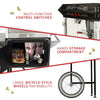Carnival Style 8 Oz. Black and Silver Popcorn Machine with Cart