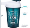 20-Ounce Shaker Bottle with Action-Rod Mixer | Shaker Cups with Motivational Quotes | Protein Shaker Bottle Is BPA Free and Dishwasher Safe | Beyoutiful - Light Blue