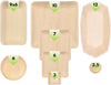 Palm Leaf Sample Pack [ 40 Pack ] - Includes 2.5" and 3" Inch Dipping Bowls, 6" round and Square Plates, 7 and 10 Inch Bamboo Plates, 9X6 Mini Trays and 12 Inch Boat Trays