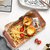 Small Wooden Platters Rectangle Mini Charcuterie Boards Acacia Wood Serving Trays Home Decor Cheese Board Cake Appetizer Plates Kitchen Charcuterie Platter for Food Dish Dessert Snack Tray