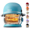 Self-Cleaning Glass Bowl Air Fryer, 5 Qt., 6 Functions, BPA Free, Rotisserie/Tumbler, Green