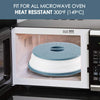 2-Pack Multicolor Foldable Microwave Oven Plate Cover for Food, Vented Collapsible Splatter Proof Guard, Microwave Splatter Cover, Bpa-Free Silicone & Plastic and Dishwasher Safe (Blue and Green)