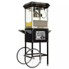 Carnival Style 8 Oz. Black and Silver Popcorn Machine with Cart
