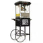 Carnival Style 8 Oz. Black and Silver Popcorn Machine with Cart