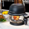 Self-Cleaning Glass Bowl Air Fryer, 5 Qt., 6 Functions, BPA Free, Rotisserie/Tumbler, Green