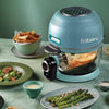 Self-Cleaning Glass Bowl Air Fryer, 5 Qt., 6 Functions, BPA Free, Rotisserie/Tumbler, Green