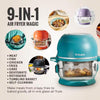 Self-Cleaning Glass Bowl Air Fryer, 5 Qt., 6 Functions, BPA Free, Rotisserie/Tumbler, Green