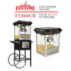 Carnival Style 8 Oz. Black and Silver Popcorn Machine with Cart