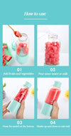 Portable Blender 6 Blades Travel Wireless Juicer Cup Mini Personal Size Blenders Food Grade Borosilicate Glass USB Rechargeable Fruit Blender for Shakes and Smoothies Mixer with Handle 450Ml(15.2Oz)