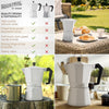 Stovetop Espresso Maker, Italian Coffee Maker, & Cuban Coffee Maker for Strong Freshly Brewed Espresso Coffee - Perfect Camping Espresso Maker & for Brewing at Home - 6-Cup Moka Pot (White)