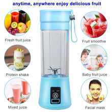 380Ml Electric Juicer Bottle, Fruit Vegetable Blender, Portable Smoothie Maker Mixer Bottle, Rechargeable Blender Bottle, Pink