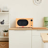 Retro Compact Countertop Microwave Oven - 0.7 Cu. Ft. - 700-Watts with LED Digital Display - Child Lock - Easy Clean Interior - Orange