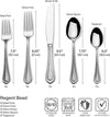 Regent Bead 65-Piece Silverware Set, 18/10 Stainless Steel Flatware Service for 12, Includes 5 Serving Tools, Dishwasher Safe Polished Cutlery