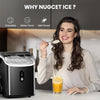 Nugget Ice Maker Countertop, Ready in 6 Mins ,35Lbs Each Day with Self-Cleaning,Portable Sonic Ice Machine for Home/Office/Bar, Black