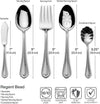 Regent Bead 65-Piece Silverware Set, 18/10 Stainless Steel Flatware Service for 12, Includes 5 Serving Tools, Dishwasher Safe Polished Cutlery