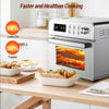 13-Function-In-1 23.3 Qt. Stainless Steel Countertop Air Fryer with Rotisserie, LCD Digital Screen