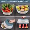 2-Pack Multicolor Foldable Microwave Oven Plate Cover for Food, Vented Collapsible Splatter Proof Guard, Microwave Splatter Cover, Bpa-Free Silicone & Plastic and Dishwasher Safe (Blue and Green)