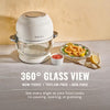 Self-Cleaning Glass Bowl Air Fryer, 5 Qt., 6 Functions, BPA Free, Rotisserie/Tumbler, Green