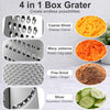 Cheese Grater, Handheld Box Grater with Container & Lid, 4-Sided Stainless Steel for Kitchen, Wavy Julienne, Slicer, Coarse Shred & Fine Zester, Non-Slip Base, Dishwasher Safe, 8 Inch