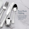 Regent Bead 65-Piece Silverware Set, 18/10 Stainless Steel Flatware Service for 12, Includes 5 Serving Tools, Dishwasher Safe Polished Cutlery